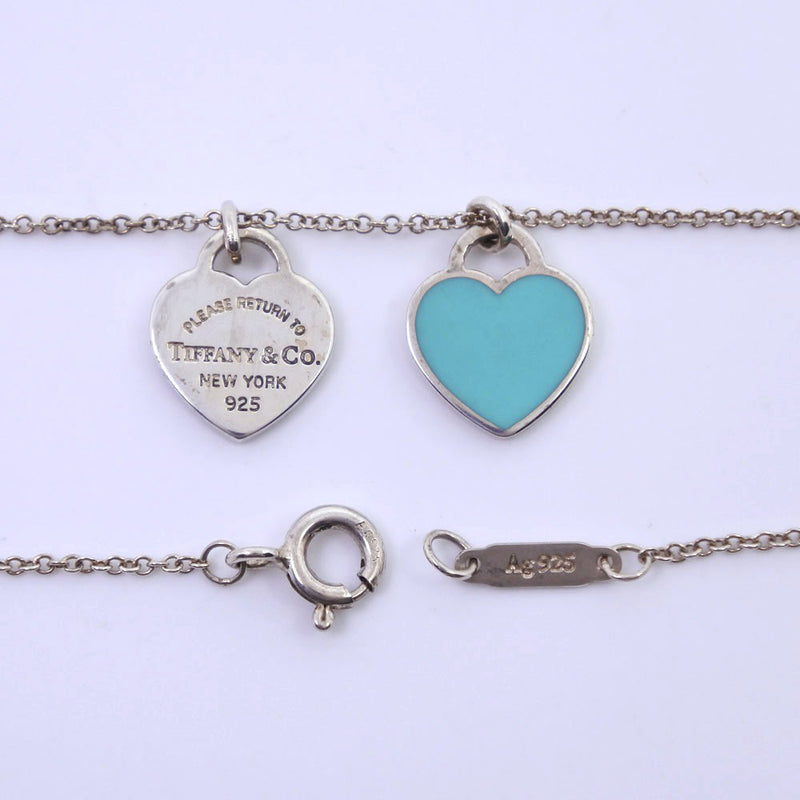 TIFFANY & Co. Return to Mini Double Heart Pendant Necklace Enamel Blue -  VISION WORLD TECH PVT LTD
